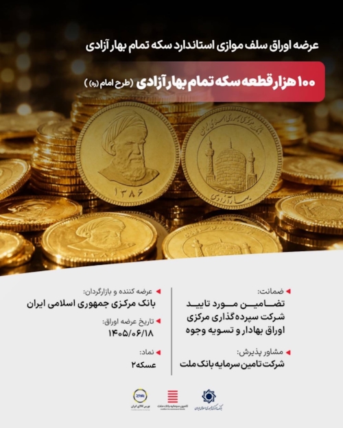 رویدادها-آغاز عرضه اوراق سلف موازی استاندارد تمام سکه با مشاوره تأمین سرمایه بانک ملت